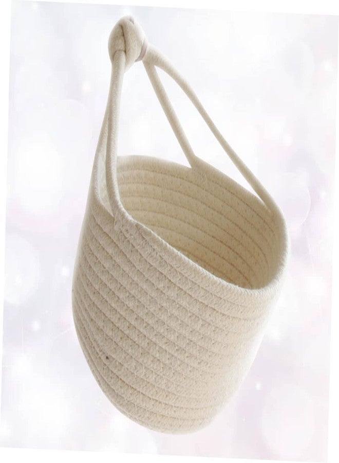ULDIGI Hanging Cotton Rope Storage Basket 7.1 Inch Round Organizer for Kids Toys Books Sundries Nursery Wall Storage - Image 2
